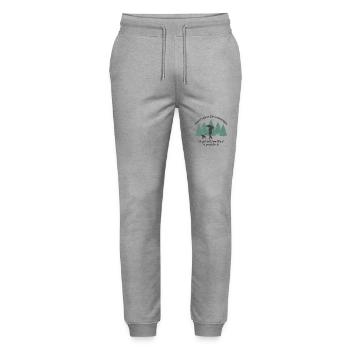 Frau mit Hund Gassi gehen Therapie Hundebesitzerin - Stanley/Stella Unisex Bio Jogginghose Mover  - Grau meliert - Vorne - Marisol (170cm) & Nik (191cm)