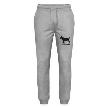 Bullterrier Silhouette - Stanley/Stella Unisex Bio Jogginghose Mover  - Grau meliert - Vorne - Marisol (170cm) & Nik (191cm)