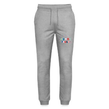 Le pouvoir de maman - Pantalon de jogging bio MOVER Stanley/Stella unisexe - gris chiné - Devant - Marisol (170cm) & Nik (191cm)