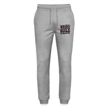 Weird Teachers Build Character Teacher - Stanley/Stella Mover Unisex Organic Jogging Trousers - heather grey - Front - Marisol (170cm) & Nik (191cm)