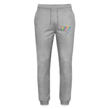 Début de l’inscription scolaire enfant scolaire 2024 - Pantalon de jogging bio MOVER Stanley/Stella unisexe - gris chiné - Devant - Marisol (170cm) & Nik (191cm)
