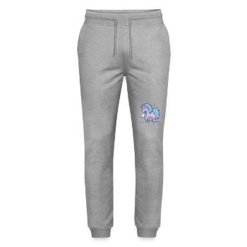Licorne / Fantaisie / Bulles de savon / Conte de fées / Fée - Pantalon de jogging bio MOVER Stanley/Stella unisexe - gris chiné - Devant - Marisol (170cm) & Nik (191cm)