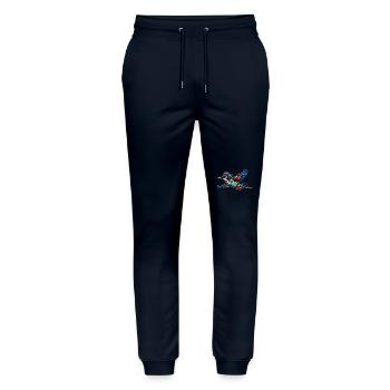 Pilote Kingfisher - Pantalon de jogging bio MOVER Stanley/Stella unisexe - marine - Devant - Marisol (170cm) & Nik (191cm)