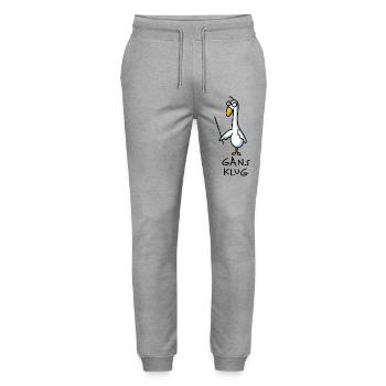 Gans klug - Stanley/Stella Unisex Bio Jogginghose Mover  - Grau meliert - Vorne - Marisol (170cm) & Nik (191cm)