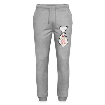 Cravate de clown drôle de carnaval - Pantalon de jogging bio MOVER Stanley/Stella unisexe - gris chiné - Devant - Marisol (170cm) & Nik (191cm)