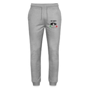 Meine Ziegen rufen und ich muss gehen - Stanley/Stella Unisex Bio Jogginghose Mover  - Grau meliert - Vorne - Marisol (170cm) & Nik (191cm)