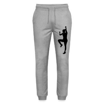 Kletterkraft-Frau – Klettergeist - Stanley/Stella Unisex Bio Jogginghose Mover  - Grau meliert - Vorne - Marisol (170cm) & Nik (191cm)