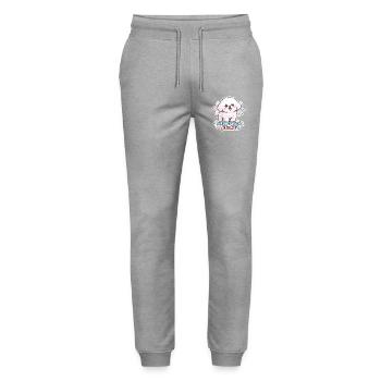 All You Need Is Fluff - Cute Bichon Dog Design - Stanley/Stella Mover Unisex Organic Jogging Trousers - heather grey - Front - Marisol (170cm) & Nik (191cm)
