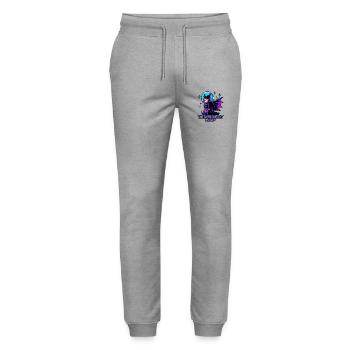 The Bark Knight Rises – Superhero Corgi - Stanley/Stella Mover Unisex Organic Jogging Trousers - heather grey - Front - Marisol (170cm) & Nik (191cm)