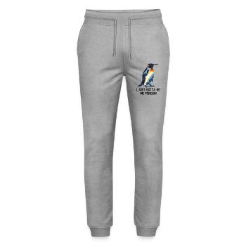 I just gotta be me penguin - Stanley/Stella Mover Unisex Organic Jogging Trousers - heather grey - Front - Marisol (170cm) & Nik (191cm)