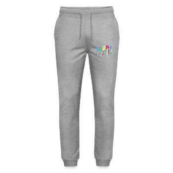 Des livres parce que la réalité est surestimée - Pantalon de jogging bio MOVER Stanley/Stella unisexe - gris chiné - Devant - Marisol (170cm) & Nik (191cm)