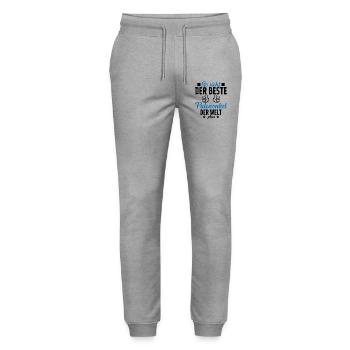 This is what the best godfather in the world looks like - Stanley/Stella Mover Unisex Organic Jogging Trousers - heather grey - Front - Marisol (170cm) & Nik (191cm)