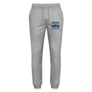 Coach de Super équipe de waterpolo Humour Cadeau - Pantalon de jogging bio MOVER Stanley/Stella unisexe - gris chiné - Devant - Marisol (170cm) & Nik (191cm)