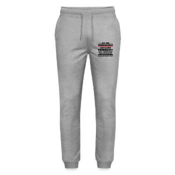 Ich bin Schrauber ich kann Dummheit nicht reparier - Stanley/Stella Unisex Bio Jogginghose Mover  - Grau meliert - Vorne - Marisol (170cm) & Nik (191cm)