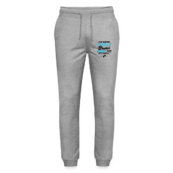 Ich werde Großer Bruder 2024 - Stanley/Stella Unisex Bio Jogginghose Mover  - Grau meliert - Vorne - Marisol (170cm) & Nik (191cm)