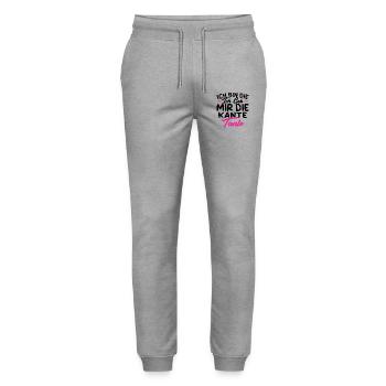 Verrückte Kante Tante Patentante Geschenkidee - Stanley/Stella Unisex Bio Jogginghose Mover  - Grau meliert - Vorne - Marisol (170cm) & Nik (191cm)