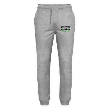 J'Peux pas J'ai Potager Cadeau De Jardinage Drole - Pantalon de jogging bio MOVER Stanley/Stella unisexe - gris chiné - Devant - Marisol (170cm) & Nik (191cm)