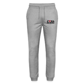 J'aime ma femme Cadeau Saint Valentin - Pantalon de jogging bio MOVER Stanley/Stella unisexe - gris chiné - Devant - Marisol (170cm) & Nik (191cm)
