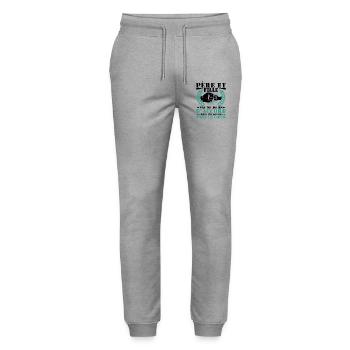 Père et Fille Cadeau Fete des Pères Vintage Humour - Pantalon de jogging bio MOVER Stanley/Stella unisexe - gris chiné - Devant - Marisol (170cm) & Nik (191cm)