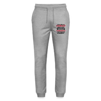 Not perfect but I'm a Guingamp supporter - Stanley/Stella Mover Unisex Organic Jogging Trousers - heather grey - Front - Marisol (170cm) & Nik (191cm)
