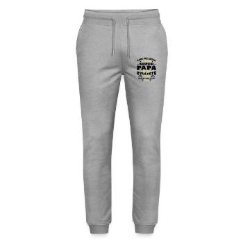Super Papa Humour Cycliste Vélo Drole Cyclisme - Pantalon de jogging bio MOVER Stanley/Stella unisexe - gris chiné - Devant - Marisol (170cm) & Nik (191cm)