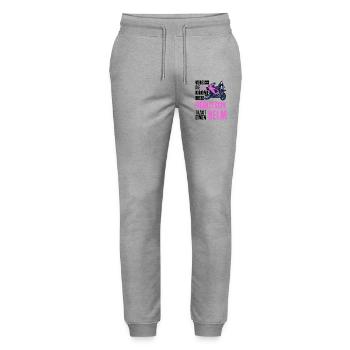 Vergiss die Krone diese Prinzessin trägt einen Hel - Stanley/Stella Unisex Bio Jogginghose Mover  - Grau meliert - Vorne - Marisol (170cm) & Nik (191cm)