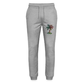 Plage de Palm Tree - Pantalon de jogging bio MOVER Stanley/Stella unisexe - gris chiné - Devant - Marisol (170cm) & Nik (191cm)