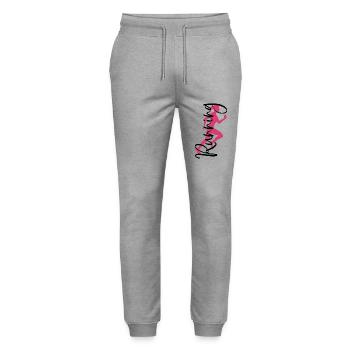 Running Race Woman Running Runner Sport Jogger - Stanley/Stella Mover Unisex Organic Jogging Trousers - heather grey - Front - Marisol (170cm) & Nik (191cm)