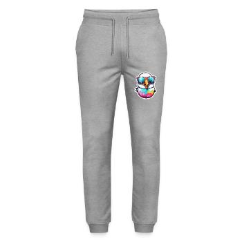 Mouette / Animal / Port / Oiseau / Mer / Eau - Pantalon de jogging bio MOVER Stanley/Stella unisexe - gris chiné - Devant - Marisol (170cm) & Nik (191cm)