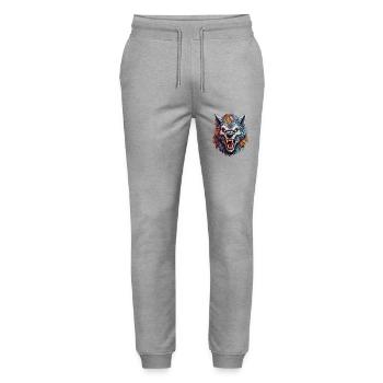 Werewolf / Full Moon / Creature / Transformation / Curse - Stanley/Stella Mover Unisex Organic Jogging Trousers - heather grey - Front - Marisol (170cm) & Nik (191cm)