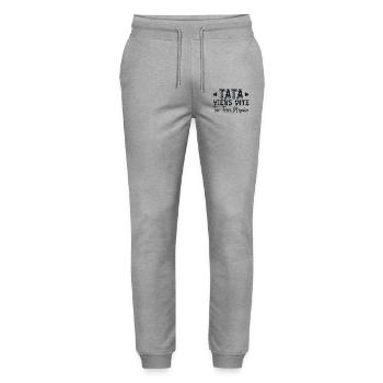 Tata Viens Vite Ton Frère M'épuise - Pantalon de jogging bio MOVER Stanley/Stella unisexe - gris chiné - Devant - Marisol (170cm) & Nik (191cm)
