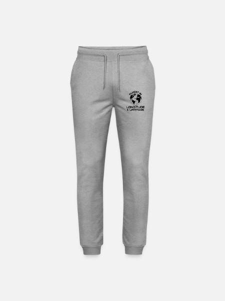 Fluent Longitude Latitude GIS Globe - Stanley/Stella Mover Unisex Organic Jogging Trousers - heather grey