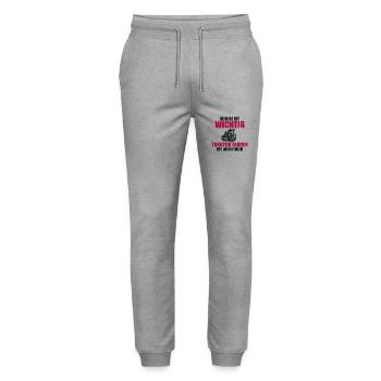 Tractor Trekker Tractor School Saying Gift - Stanley/Stella Mover Unisex Organic Jogging Trousers - heather grey - Front - Marisol (170cm) & Nik (191cm)