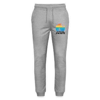 Je Peux Pas J'ai Kite Cadeau Humour - Pantalon de jogging bio MOVER Stanley/Stella unisexe - gris chiné - Devant - Marisol (170cm) & Nik (191cm)