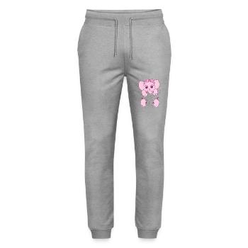 Baby Elephant Wearing Baby Elephant Pink - Stanley/Stella Mover Unisex Organic Jogging Trousers - heather grey - Front - Marisol (170cm) & Nik (191cm)