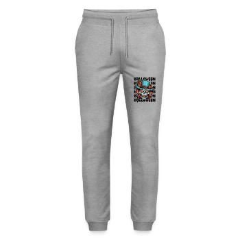 Halloween Design gruselig für die nächste Party - Stanley/Stella Unisex Bio Jogginghose Mover  - Grau meliert - Vorne - Marisol (170cm) & Nik (191cm)
