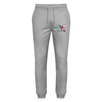 Mädchenwochenende Peace Love Girls Trip 2024 - Stanley/Stella Unisex Bio Jogginghose Mover  - Grau meliert - Vorne - Marisol (170cm) & Nik (191cm)