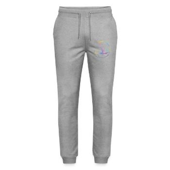 Gymnaste avec bande de gymnastique rythmique - Pantalon de jogging bio MOVER Stanley/Stella unisexe - gris chiné - Devant - Marisol (170cm) & Nik (191cm)