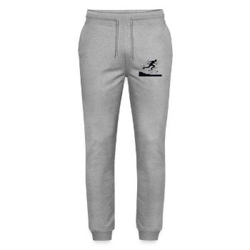 Trail Runner Cross Trail Mountain Runner - Stanley/Stella Mover Unisex Organic Jogging Trousers - heather grey - Front - Marisol (170cm) & Nik (191cm)