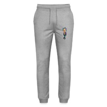 Colorful Expressionist Portrait - Stanley/Stella Mover Unisex Organic Jogging Trousers - heather grey - Front - Marisol (170cm) & Nik (191cm)