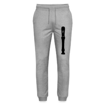 Blockflöte Geschenk Musik  - Stanley/Stella Unisex Bio Jogginghose Mover  - Grau meliert - Vorne - Marisol (170cm) & Nik (191cm)