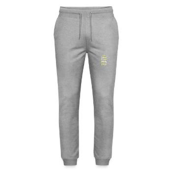 Lloret De Mar Party Crew Crown - Stanley/Stella Mover Unisex Organic Jogging Trousers - heather grey - Front - Marisol (170cm) & Nik (191cm)