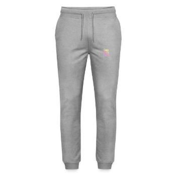 Swiss Party Crew Bunt Schweiz - Stanley/Stella Mover Unisex Organic Jogging Trousers - heather grey - Front - Marisol (170cm) & Nik (191cm)