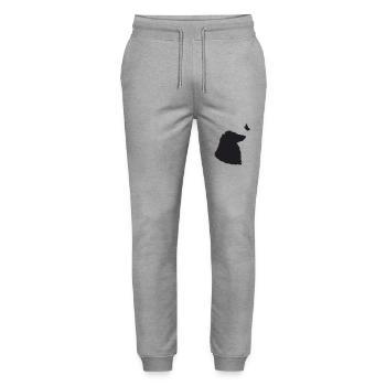 Collie mit Schmetterling - Stanley/Stella Unisex Bio Jogginghose Mover  - Grau meliert - Vorne - Marisol (170cm) & Nik (191cm)