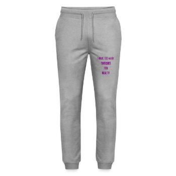 Fantasies for reality - This is where magic is created! - Stanley/Stella Mover Unisex Organic Jogging Trousers - heather grey - Front - Marisol (170cm) & Nik (191cm)