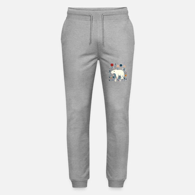 Floraler Eisbär - Stanley/Stella Unisex Bio Jogginghose Mover  - Grau meliert