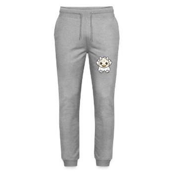 Dinosaur triceratops Halloween Ghost - Stanley/Stella Mover Unisex Organic Jogging Trousers - heather grey - Front - Marisol (170cm) & Nik (191cm)