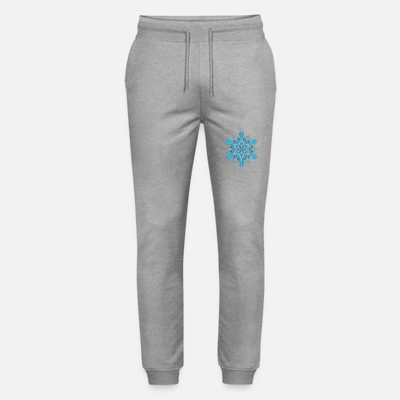 Snowflakes mandala - Stanley/Stella Mover Unisex Organic Jogging Trousers - heather grey