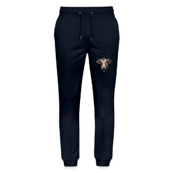 Cow's Head - Stanley/Stella Mover Unisex Organic Jogging Trousers - navy - Front - Marisol (170cm) & Nik (191cm)