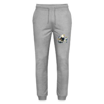 Eagle with flowers - Stanley/Stella Mover Unisex Organic Jogging Trousers - heather grey - Front - Marisol (170cm) & Nik (191cm)
